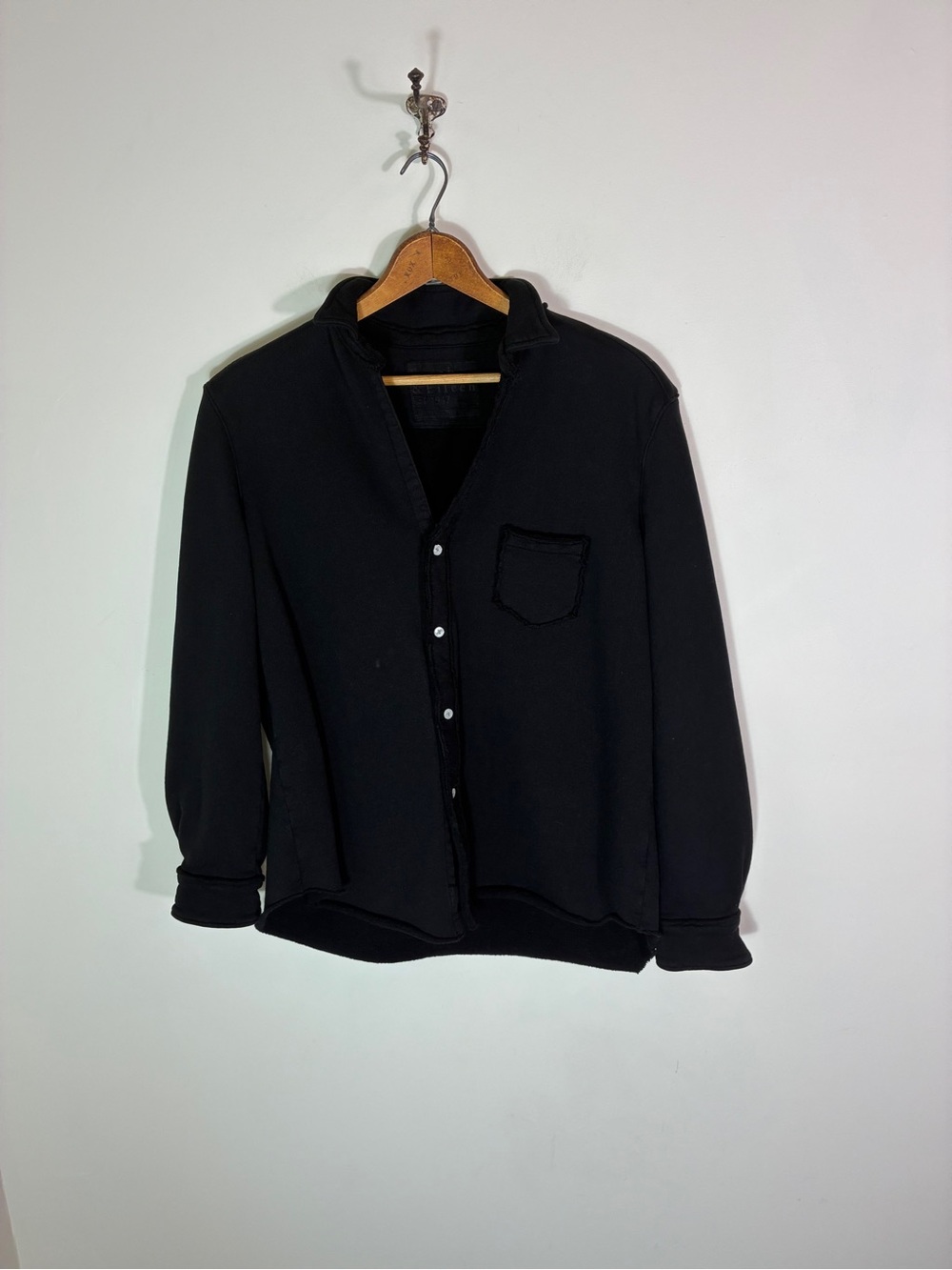 Frank & Eileen Black Eileen Relaxed Fit Sweatshirt Button Size XL